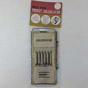 VTG Magic Brain Pocket Calculator Stylus Add Subtract Multiply Made in Hong Kong